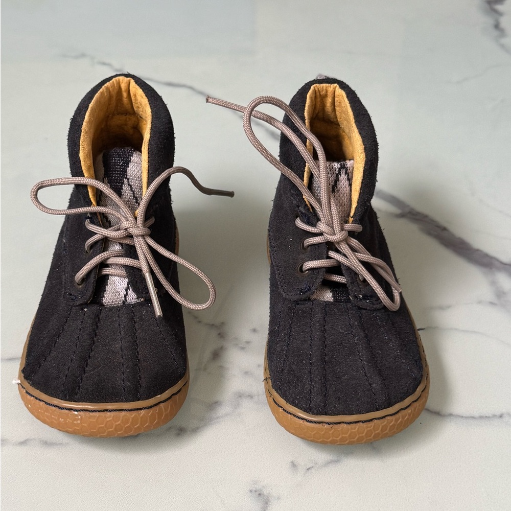 Livie & Luca Blue Leather Suede Lace Up Boots